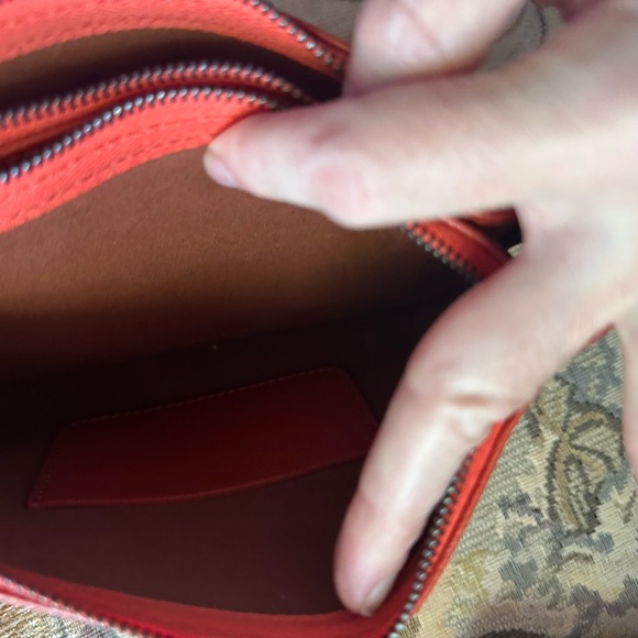 Longchamp leather burnt Orange Shoulder handBag bag small - Picture 9 of 14